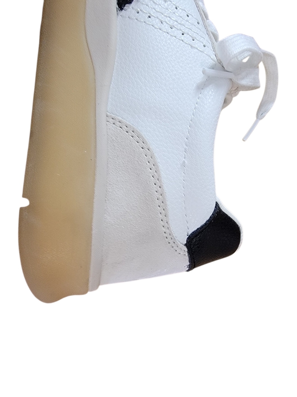 Vionic City Walk White Leather Athletic Sneaker with Black Stripe and Gum Sole - Picture 6 of 11